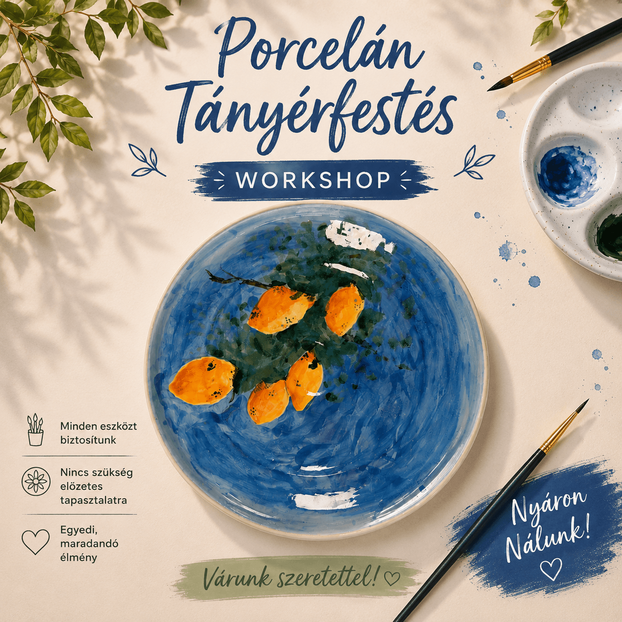 Porcelán tányér festés – 2026.07.02.